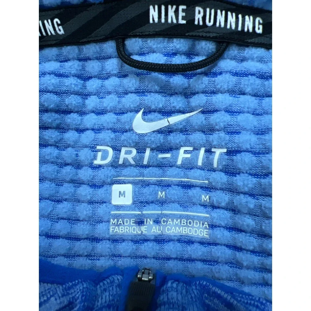 Nike Women's Blue Heather Dri-Fit Long Sleeve Quarter Zip Running Jacket - M